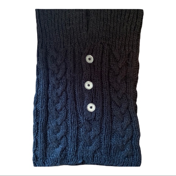 MICHAEL KORS CABLE KNIT SWEATER SCARF WRAP BLACK WOMENS GIRLS TEEN DESIGNER - Picture 3 of 5